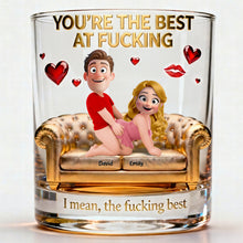 Load image into Gallery viewer, You’re The Best At F*cking - Personalized Naughty Couple Drinking Glass Glass PopCulturePrints
