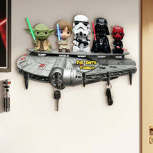 Load image into Gallery viewer, Your Family is Your Galaxy - Personalized Key Hanger For Families Wood Sign PopCulturePrints
