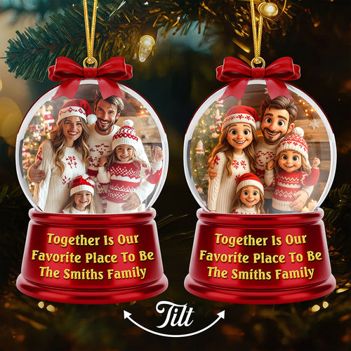 Together Is Our Favorite Place To Be - Custom Family Christmas Lenticular Ornament Ornament PopCulturePrints