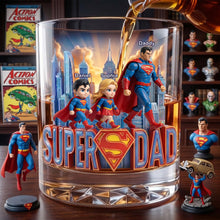Load image into Gallery viewer, "Super Dad, The Ultimate Hero!" - Personalized Drinking Glass for Dads and Grandpas Glass PopCulturePrints
