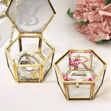 Load image into Gallery viewer, Embrace Elegance: Personalized Flower Butterfly Monogram Glass Jewelry Box Jewelry Box PopCulturePrints
