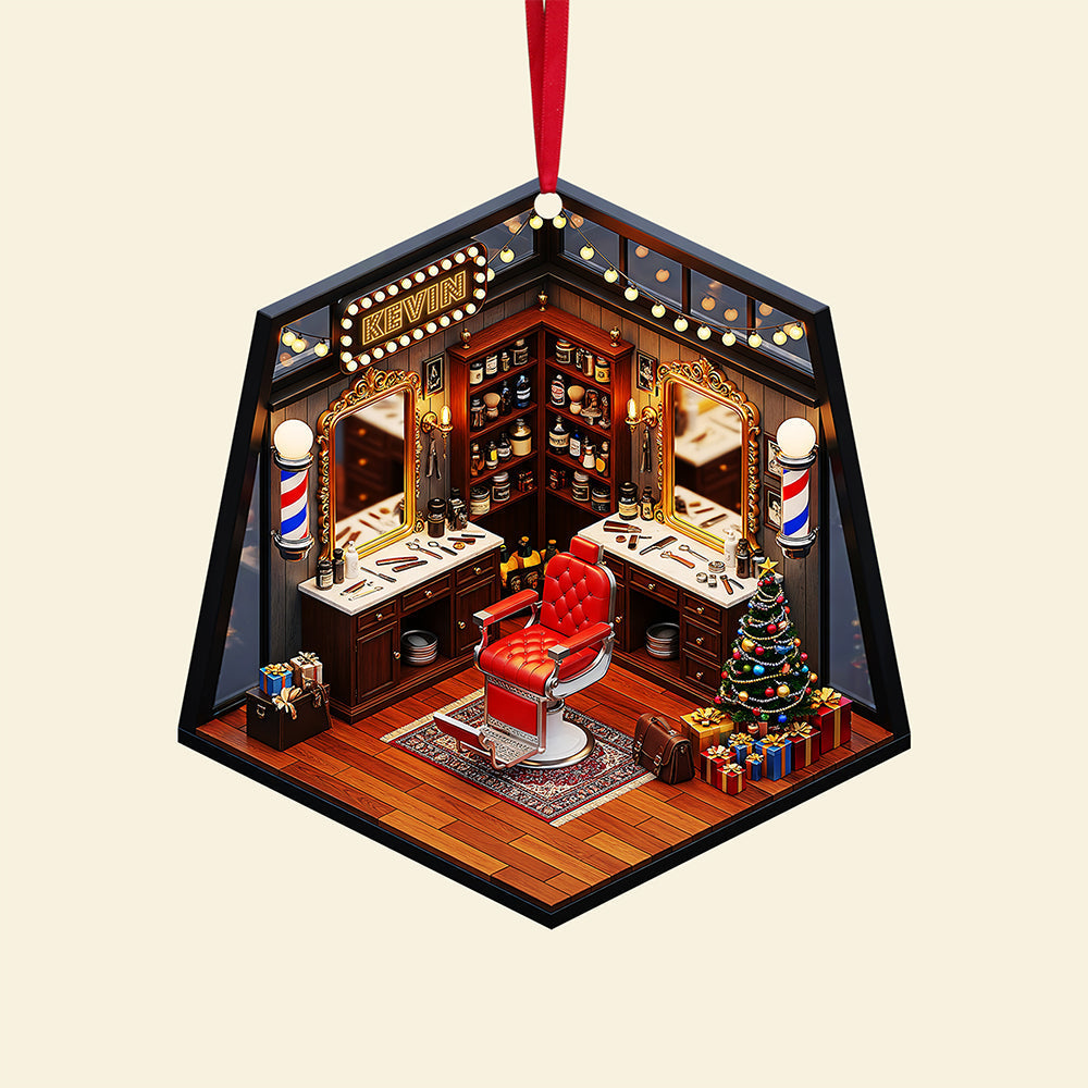 “A Cut Above the Rest” - Personalized Barber Shop Miniature Ornament - Unique Gift for Barbers and Hair Stylists Ornament PopCulturePrints