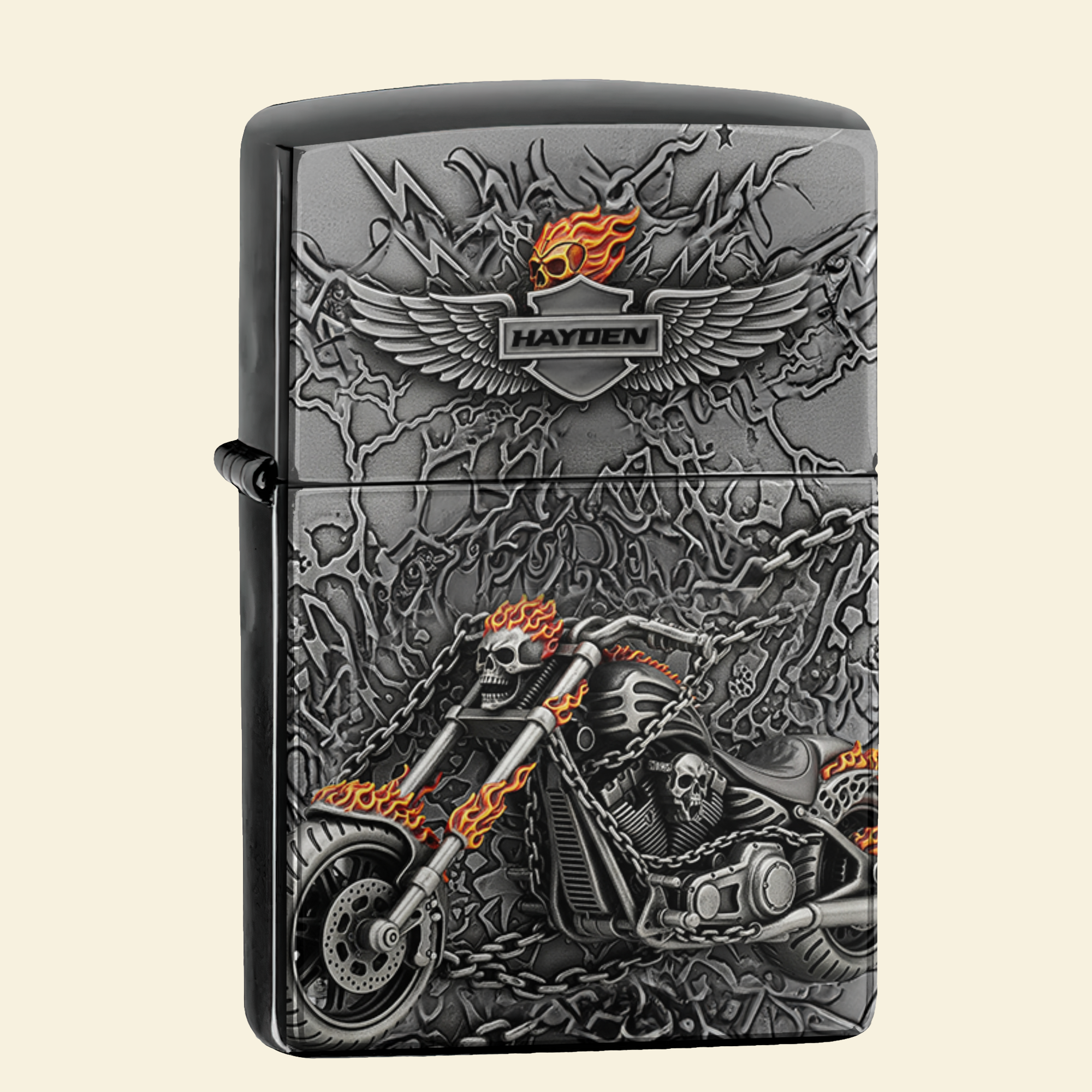 Ignite Your Spirit - Fire Beast Motorcycle Lighter - Personalized Gift for Bikers Lighter PopCulturePrints