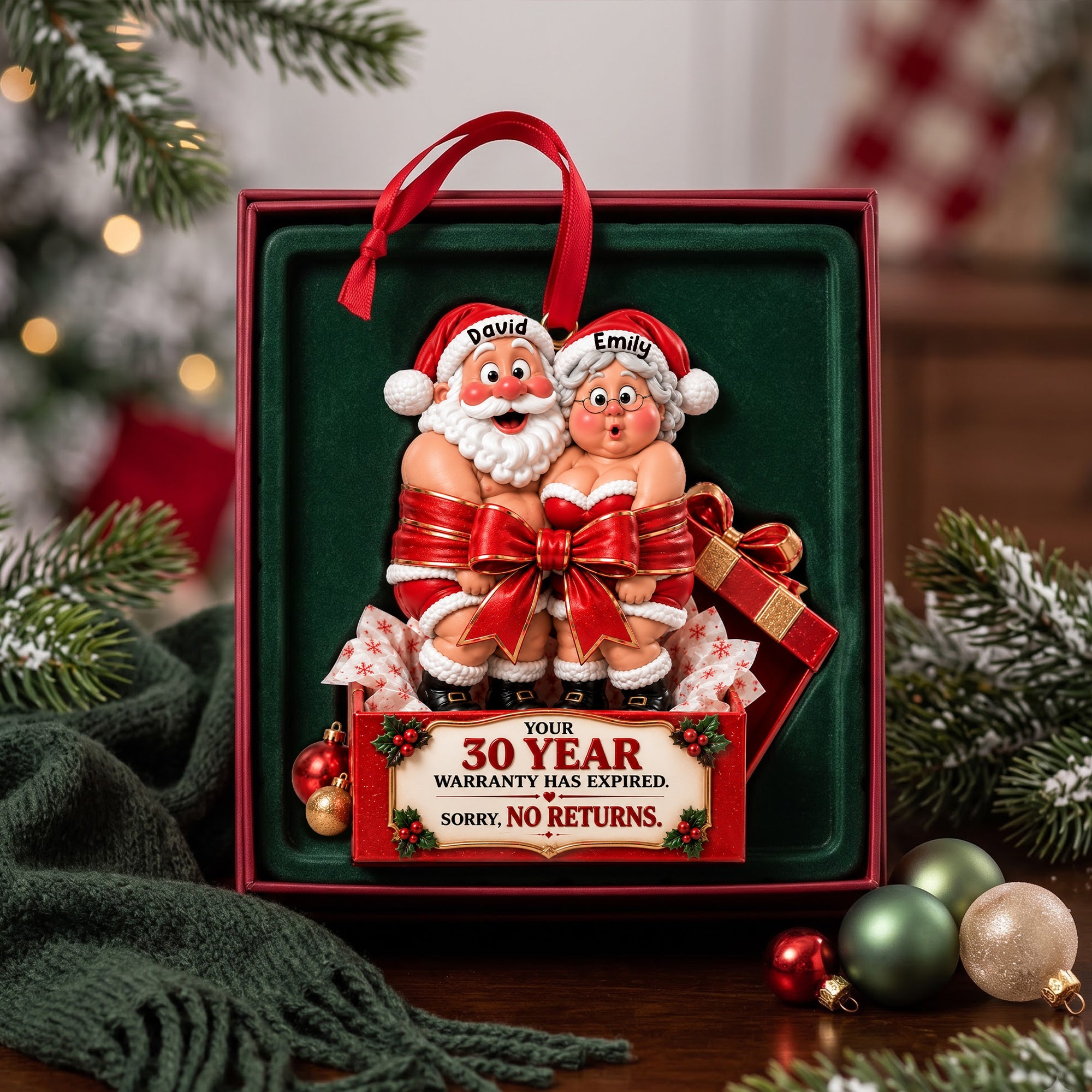 “Your 30 Year Warranty Has Expired!” - Personalized Christmas Ornament for Couples