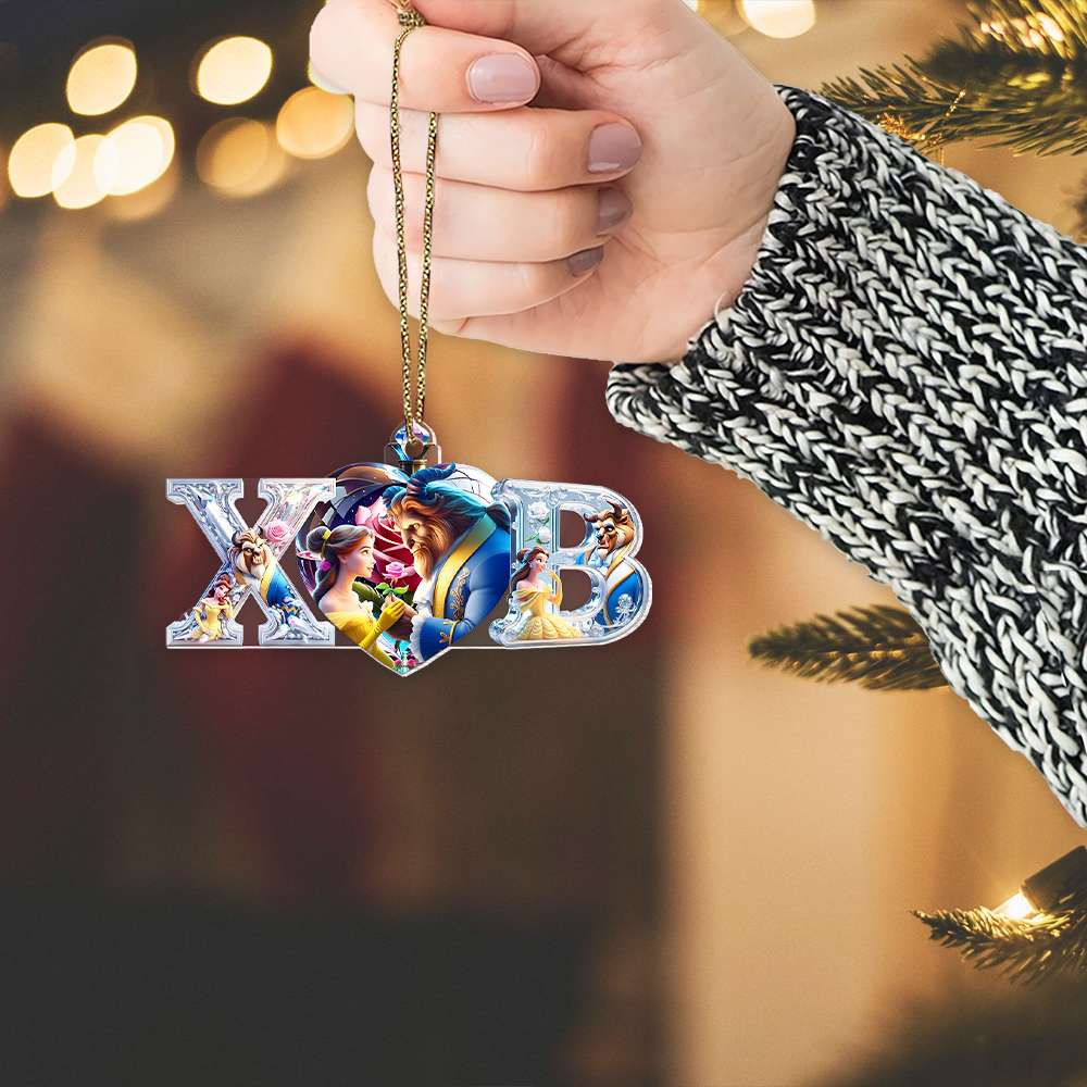 Personalized Beauty and the Beast Ornament - Perfect Christmas Gift | Valentine's Day Gifts Ornament PopCulturePrints