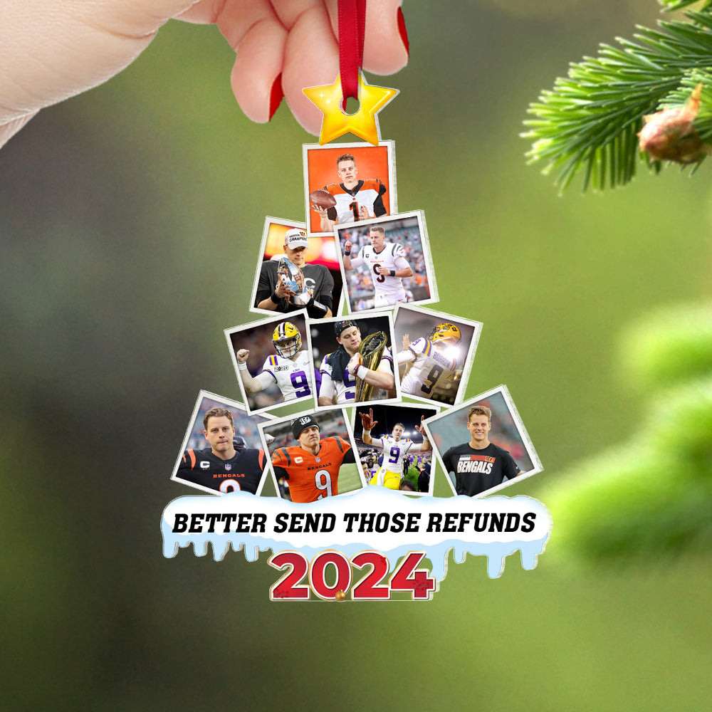 Custom Christmas Ornament for American Football Fans - Personalized 2024 Design