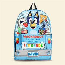 Load image into Gallery viewer, Wackadoo! Get Ready for 3rd Grade with Our Cartoon Pup Personalized Backpack Backpack PopCulturePrints

