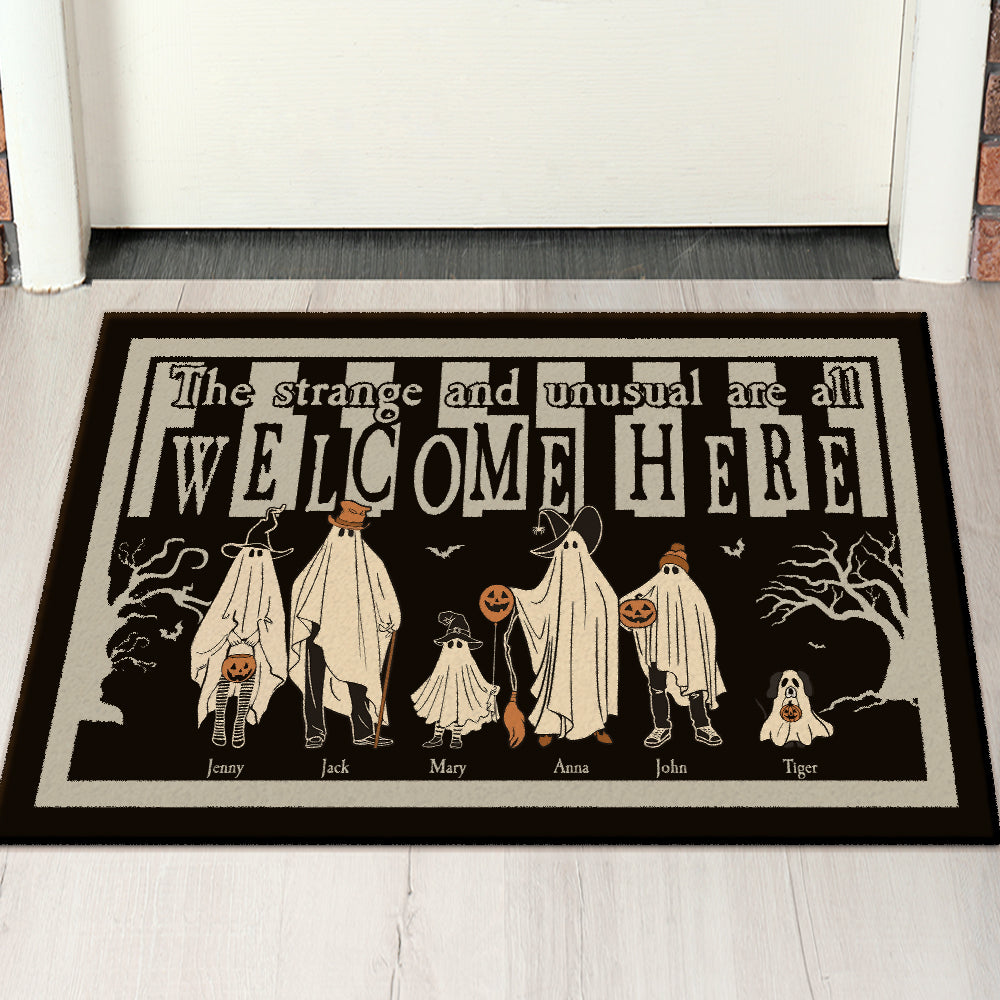 Personalized Halloween Family Welcome Door Mat Doormat PopCulturePrints