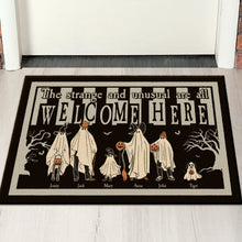 Load image into Gallery viewer, Personalized Halloween Family Welcome Door Mat Doormat PopCulturePrints
