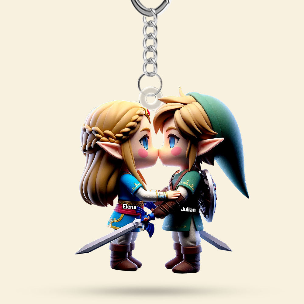 Custom Chibi Fantasy Couple Keychain