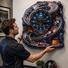 Load image into Gallery viewer, Rev Up Your Space! Personalized Hairpin Turn Wall Hanging Clock for Speed Lovers Hanging Wall Clock PopCulturePrints
