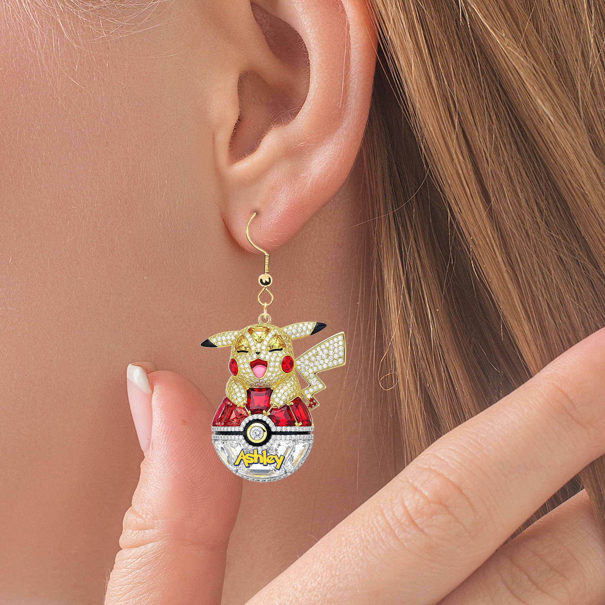 Sparkle and Shine: Customizable Pocket Monster Earrings - Perfect Gifts for Movie & Game Lovers Earrings PopCulturePrints