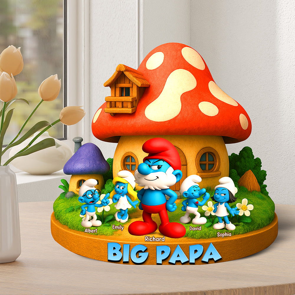 "Celebrate Dad with a Unique Touch - Big Dad Acrylic Plaque, Personalized Gift for Him" Shaped Plaques PopCulturePrints