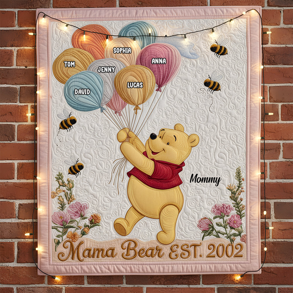 “Mama Bear EST. 2002” - Personalized Blanket - Unique Gift for Mom, Grandma & Loved Ones Blanket PopCulturePrints