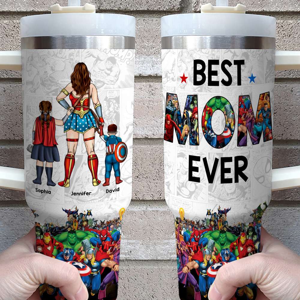 Personalized Superhero-Themed Tumbler For Mom