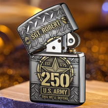 Load image into Gallery viewer, Honor the Brave: Military 250th Anniversary Flame Lighter - Personalized Gift for Veterans Lighter PopCulturePrints
