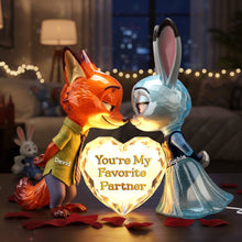 Load image into Gallery viewer, You're My Favorite Partner - Personalized Cute Critter Couple Light Box Gift Light Box PopCulturePrints
