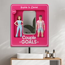 Load image into Gallery viewer, Love Reflected: Couple Goals Shaped Mirror - Personalized Gifts For Couples Mirror PopCulturePrints
