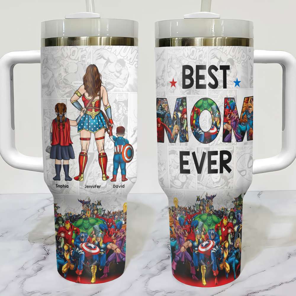 Personalized Superhero-Themed Tumbler For Mom