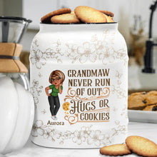 Load image into Gallery viewer, Grandmas Never Run Out Of Hugs Or Cookies - Custom Personalized Cookie Jar Cookie Jar PopCulturePrints
