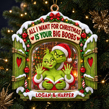 Load image into Gallery viewer, Cheeky Couple Holiday Ornament - Personalized Christmas Gifts For Couple 07ohdt071026 Ornament PopCulturePrints
