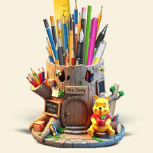 Load image into Gallery viewer, “A Teacher’s Heart is a Garden” – Back To School Wooden Pen Holder – Personalized Gifts For Teachers Pen Holder PopCulturePrints
