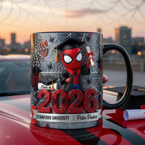 Celebrate Your Graduation with Spider-Man Magic Mug - Personalized Gift for Graduates Coffee Mug PopCulturePrints