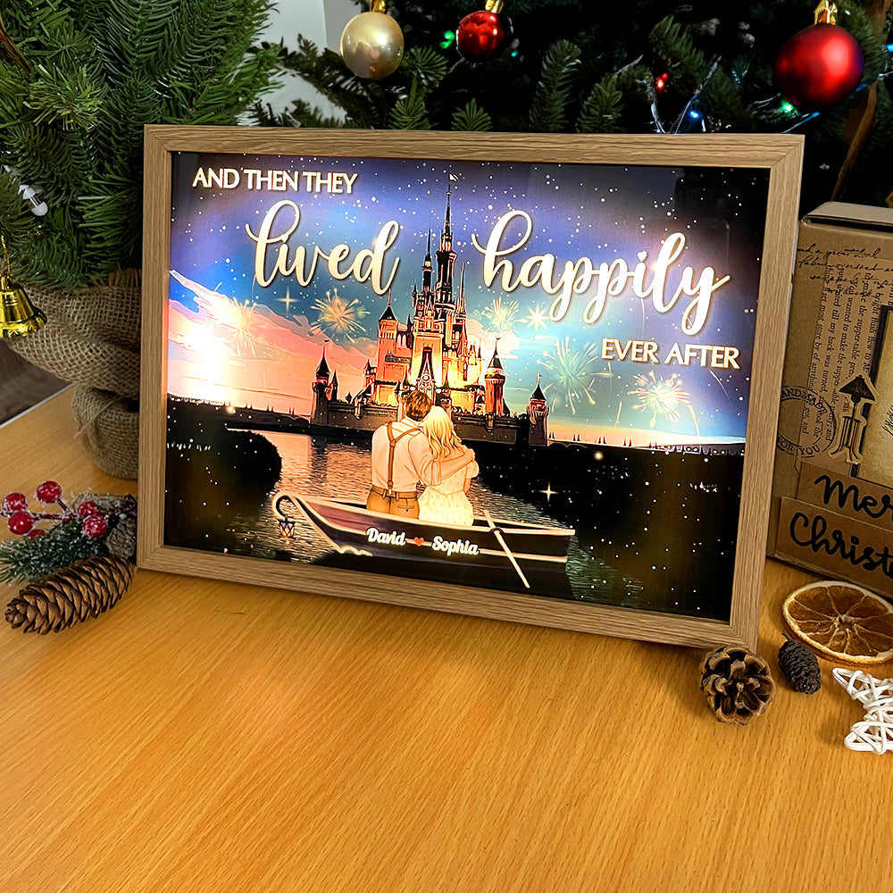 Personalized Happily Ever After Light Photo Frame for Couples