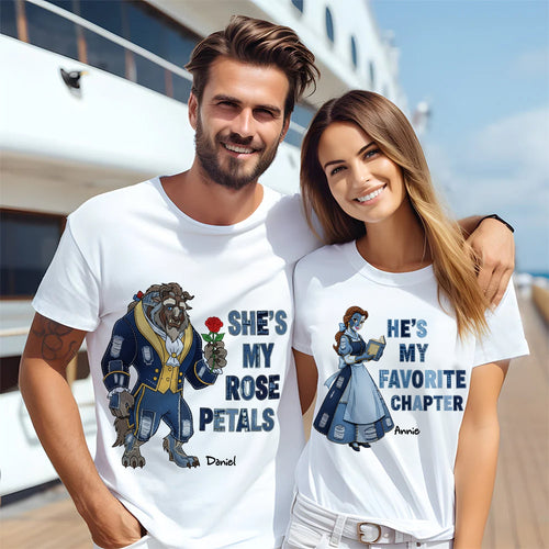 Love’s Fairytale: The Enchanted Couple Shirt - Personalized Gift for Couples Shirts PopCulturePrints