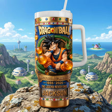 Load image into Gallery viewer, Celebrate the Legend - 40th Anniversary Dragon Ball Warrior 40oz Tumbler - Personalized Gift for Fans Tumbler Cup PopCulturePrints
