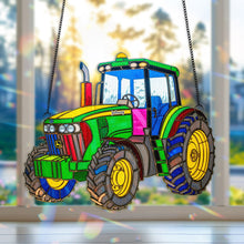 Load image into Gallery viewer, &quot;Add a Splash of Color to Your Space!&quot; - Personalized Tractor Suncatcher Ornament - Custom Gifts for Tractor Enthusiasts Ornament PopCulturePrints
