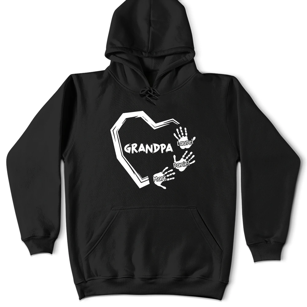 Love You Grandpa - Personalized Handprints T-Shirt T-shirt PopCulturePrints