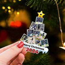 Load image into Gallery viewer, Custom Baseball Photo Christmas Ornament - Personalized 2024 Gift Ornament PopCulturePrints
