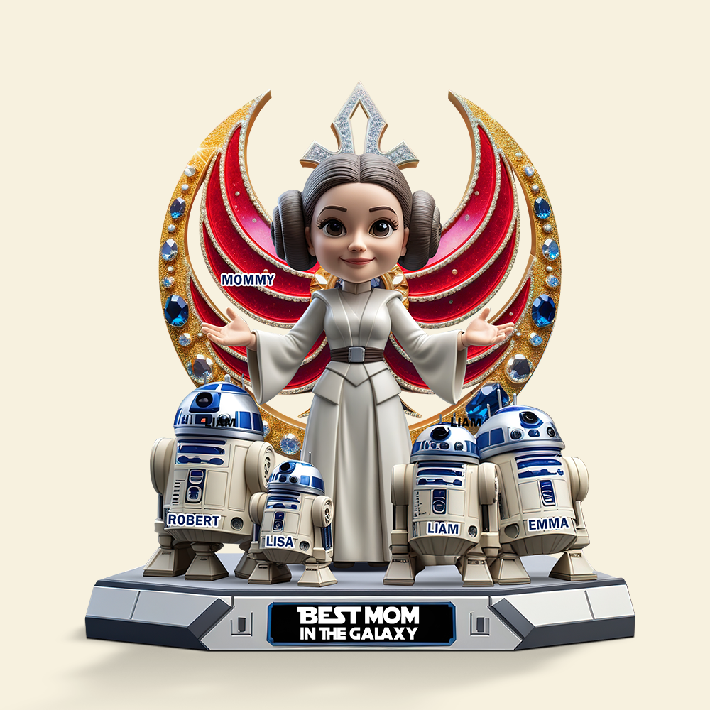 Best Mom in the Galaxy - Personalized Acrylic Plaque for Moms, Grandmas & More Shaped Plaques PopCulturePrints