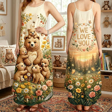 Load image into Gallery viewer, “We Love You, Mama Bear!” - Personalized Mama Bear Maxi Dress - Gift for Mom and Grandma Dress PopCulturePrints
