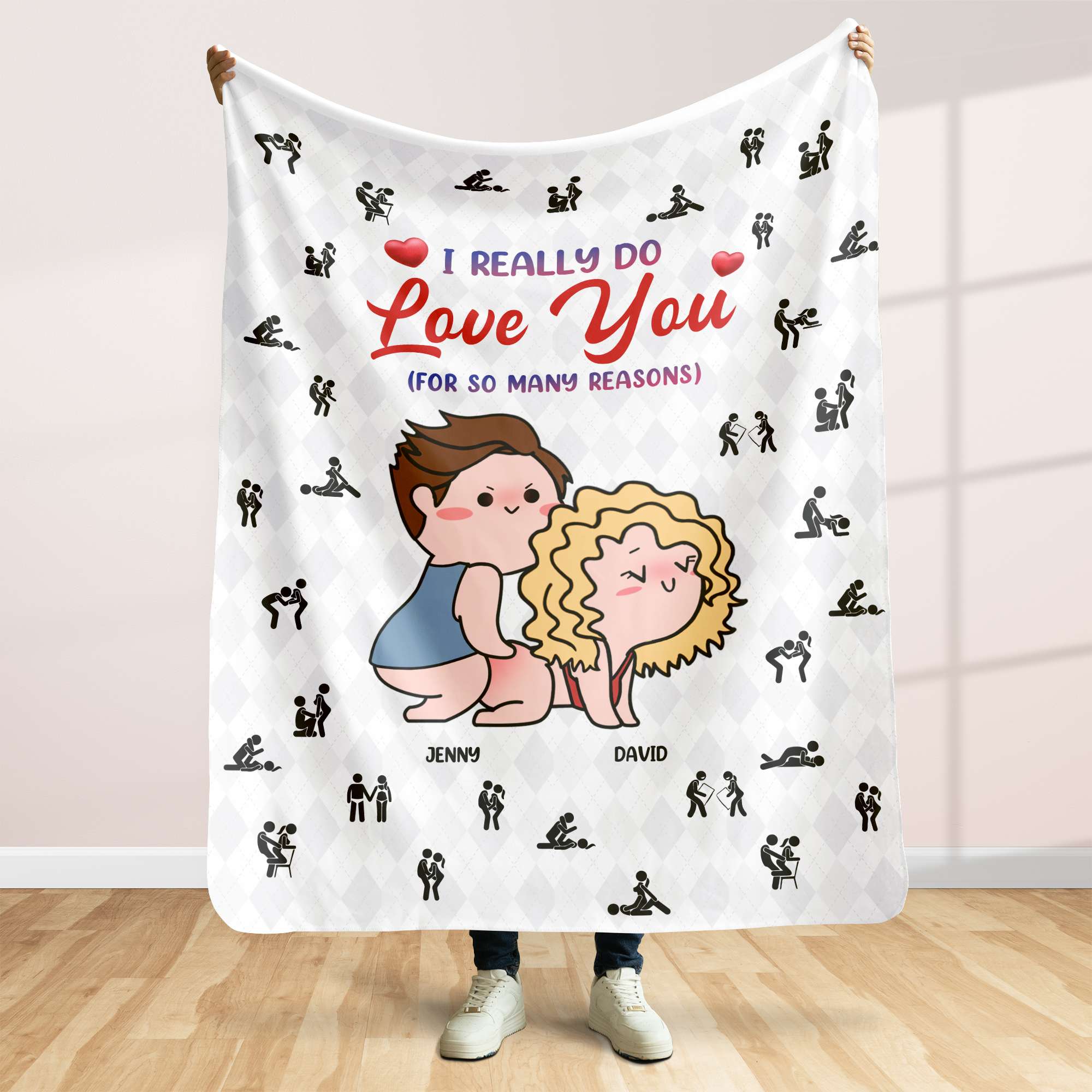 Personalized Couple Blanket - I Really Do Love You Blanket PopCulturePrints