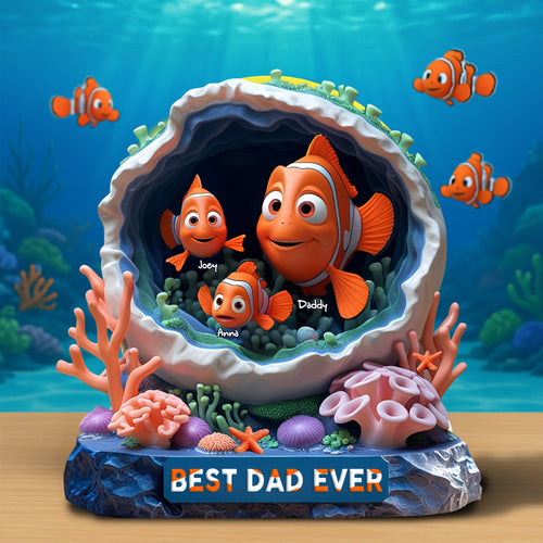 Best Dad Ever - Personalized Acrylic Plaque for Dad Shaped Plaques PopCulturePrints