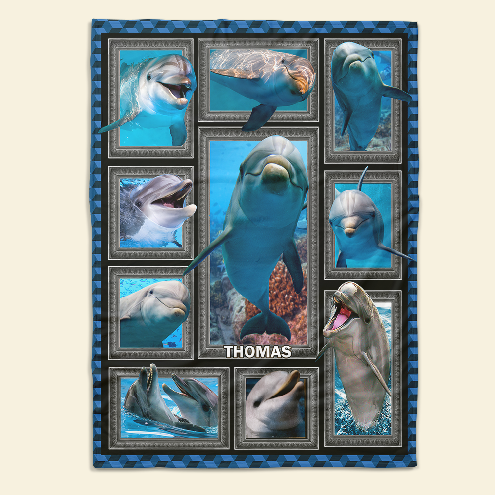 Personalized Dolphin Lover Blanket - Perfect Gift for Ocean Enthusiasts Blanket PopCulturePrints