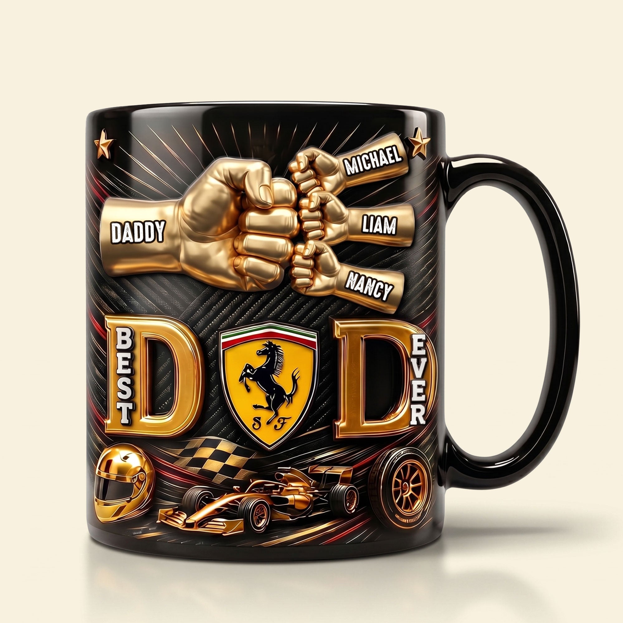 “Best Daddy Ever” - Personalized Pit Crew Papa Magic Ceramic Coffee Mug - Perfect Gift for Dad and Grandpa Coffee Mug PopCulturePrints