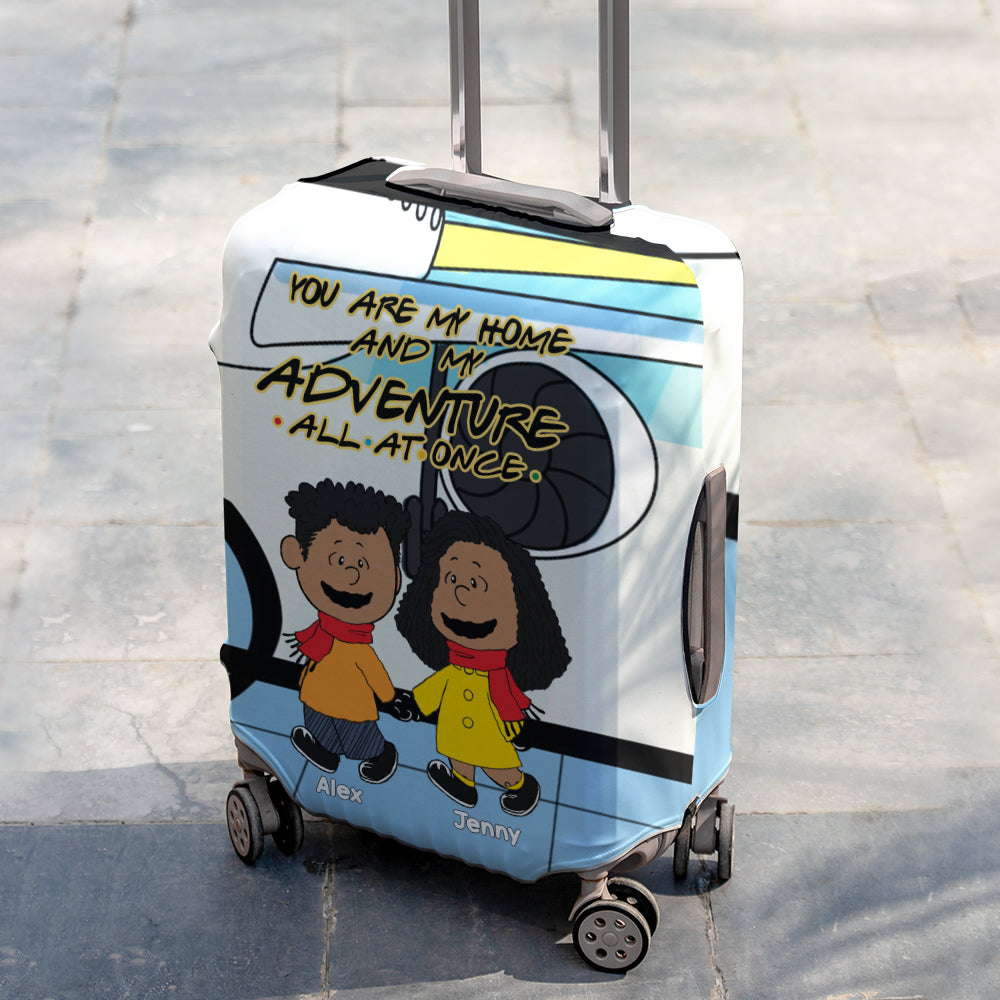 Personalized Couple's Luggage Cover - Adventure Theme - Valentine's Day Gifts Luggage Cover PopCulturePrints