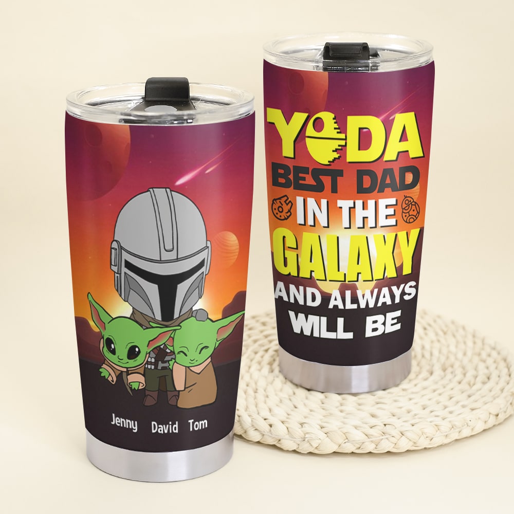 Best Dad in the Galaxy - Customizable Space-Themed Tumbler