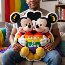 Load image into Gallery viewer, Love Is Love - Personalized LGBT+ Pride Month Pillow for Couples
