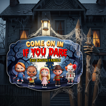 Load image into Gallery viewer, Embrace the Spookiness: Haunted Family Wood Sign - Personalized Gift for Halloween Lovers Wood Sign PopCulturePrints
