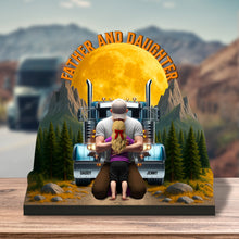 Load image into Gallery viewer, “A Dad&#39;s Love Drives Forever” - Personalized Truck Plaque - Custom Gift for Dad Shaped Plaques PopCulturePrints

