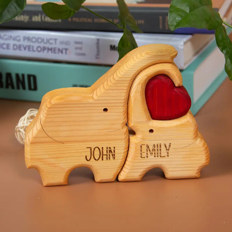 Cherish Family Bonds with Our Personalized Elephant Family Wooden Puzzle Wood Puzzle PopCulturePrints