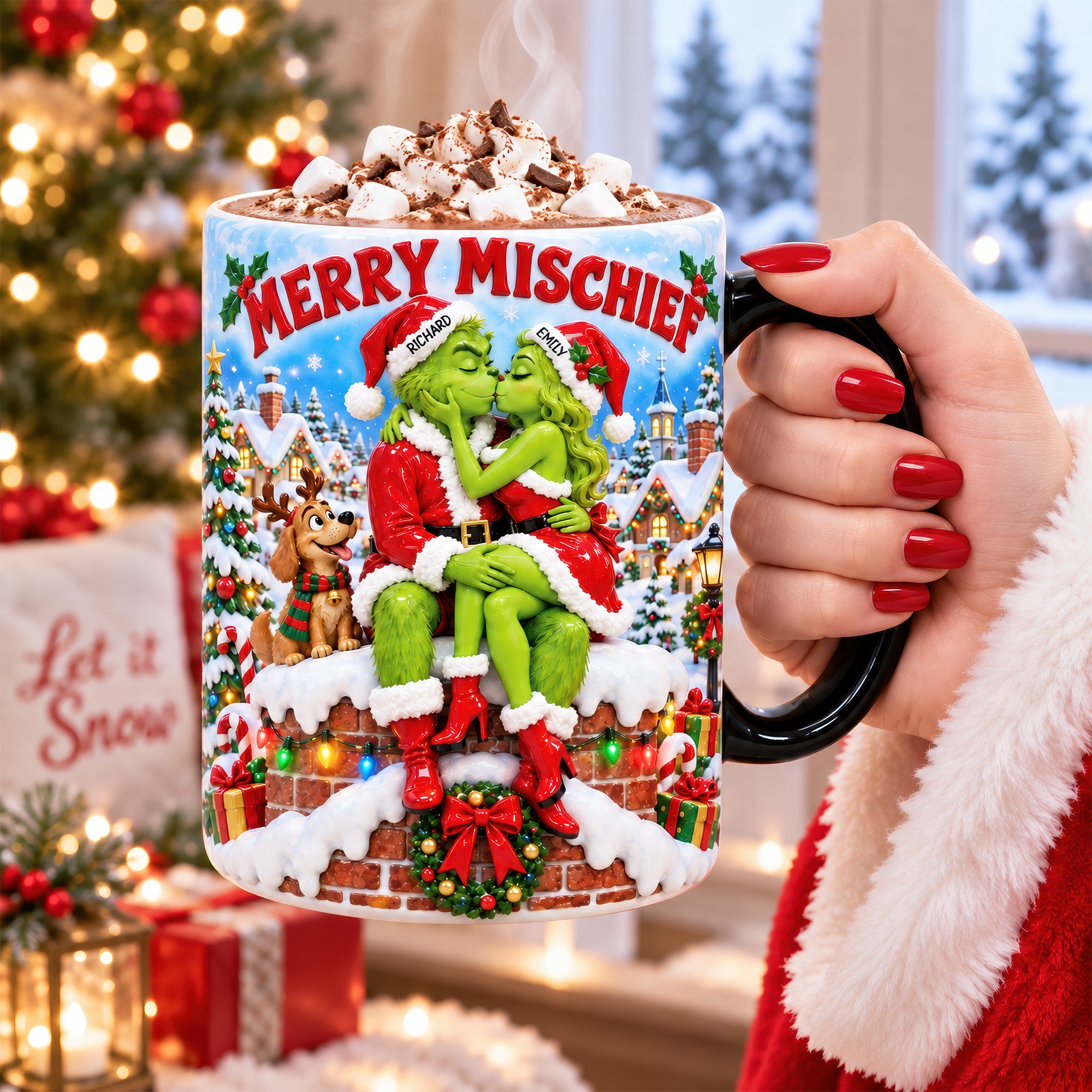 Merry Mischief Couples Magic Mug - Personalized Christmas Gift for Couples Coffee Mug PopCulturePrints