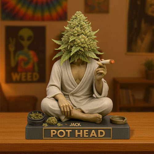 “Celebrate Your Cannabis Passion!” - Pot Human Head Acrylic Plaque - Personalized Gift for Stoners Shaped Plaques PopCulturePrints