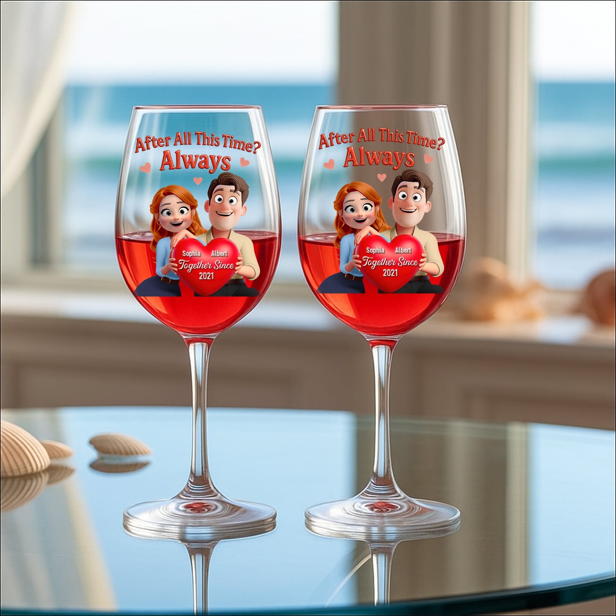 After All This Time? Always - Personalized Together Forever Drinking Glasses for Couples Glass PopCulturePrints