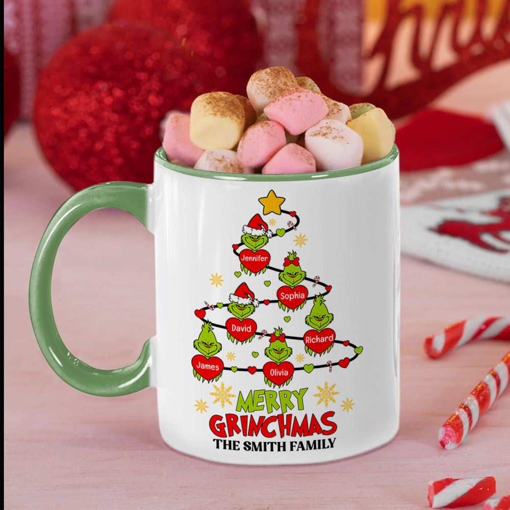 Personalized Merry Grinchmas Family Mug - Custom Christmas Gift