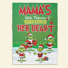 Load image into Gallery viewer, Personalized Christmas Blanket for Mama - Little Heart Thieves Blanket PopCulturePrints
